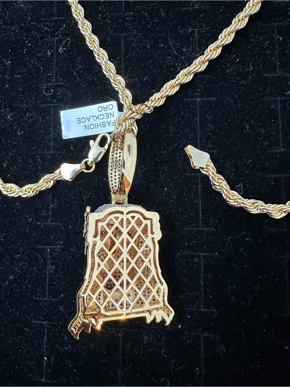 New Gold plated Jesus Head Pendant charm with new gold plated necklace chain